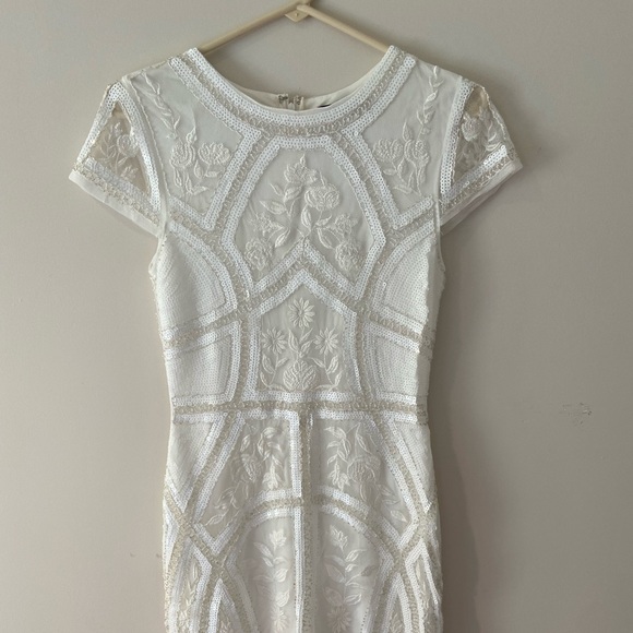 Lulus Spread Your Shine White Sequin Embroidered Bodycon Dress - Picture 1 of 3